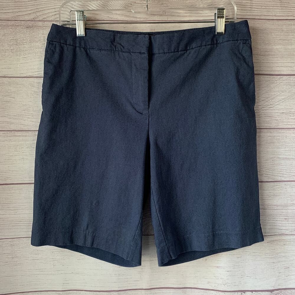Mario Serrani Italy Women's Navy Blue Bermuda Shorts Stretch with Pockets Size 6